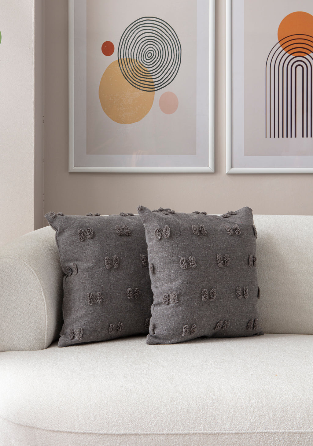 Fiyonk Puantiyeli Kırlent Kılıfı - Puantiye Dokulu Dekoratif Yastık