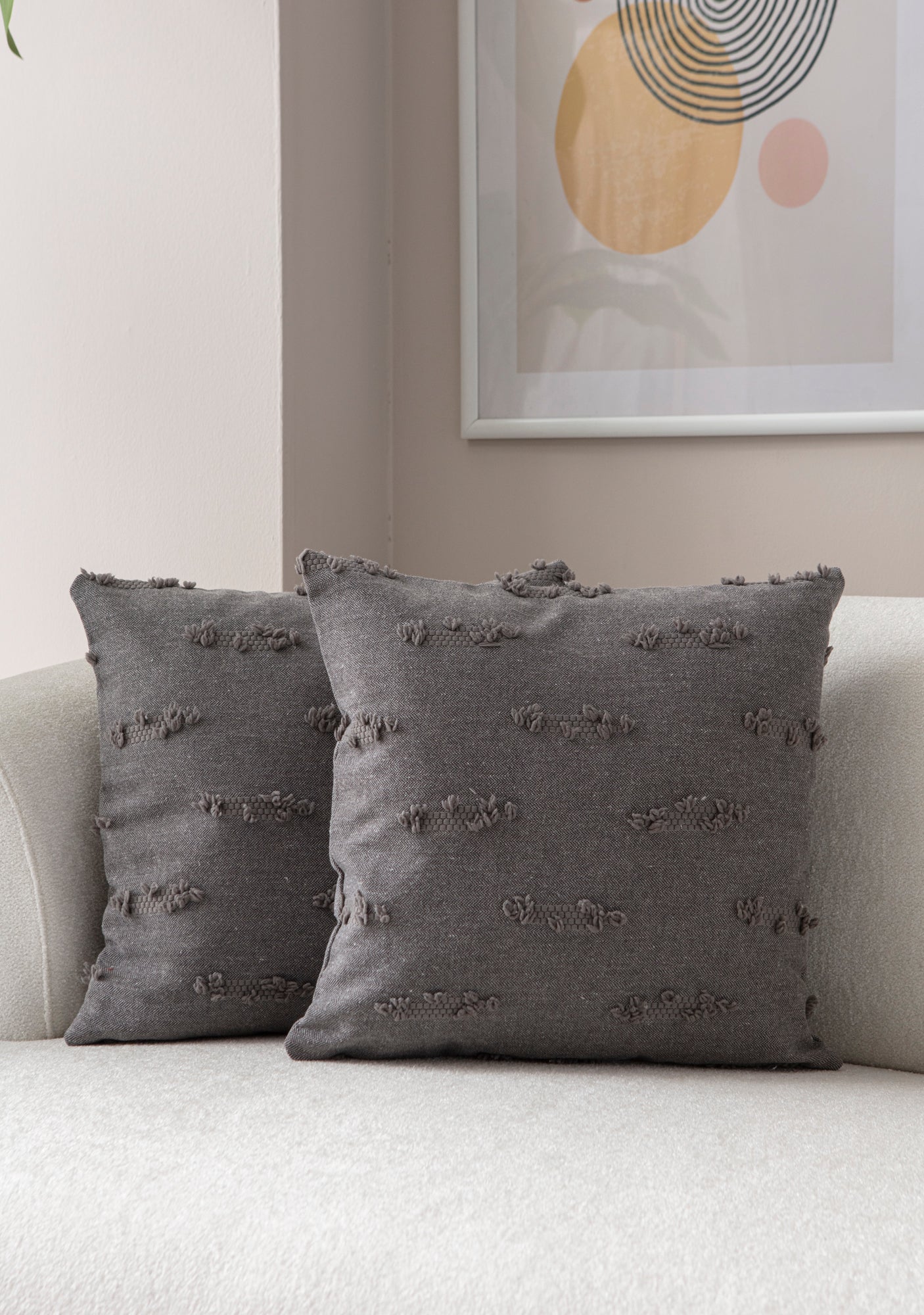 Petek Puantiyeli Kırlent Kılıfı - Puantiye Dokulu Dekoratif Yastık