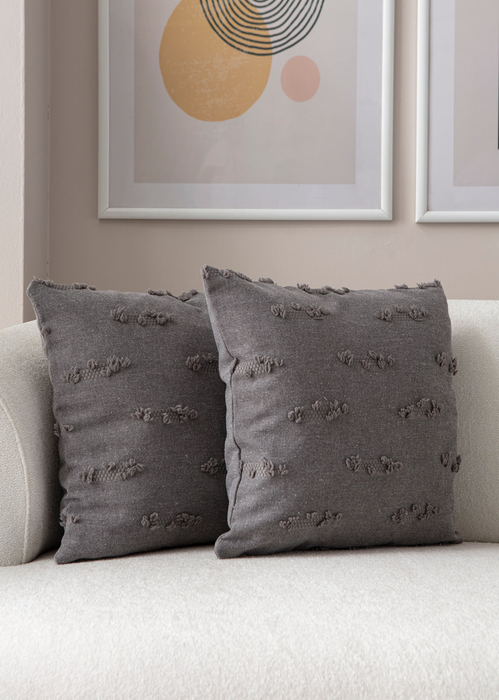 Petek Puantiyeli Kırlent Kılıfı - Puantiye Dokulu Dekoratif Yastık