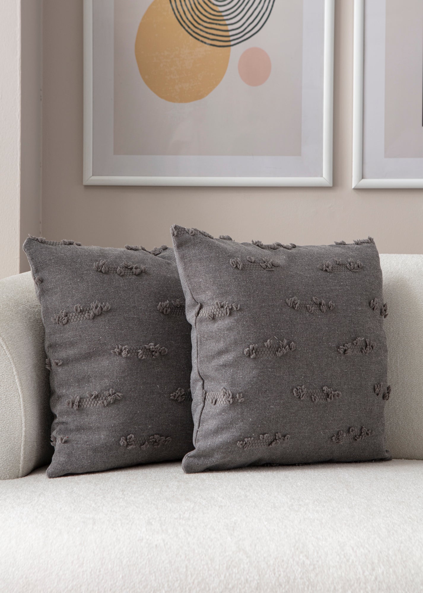 Petek Puantiyeli Kırlent Kılıfı - Puantiye Dokulu Dekoratif Yastık