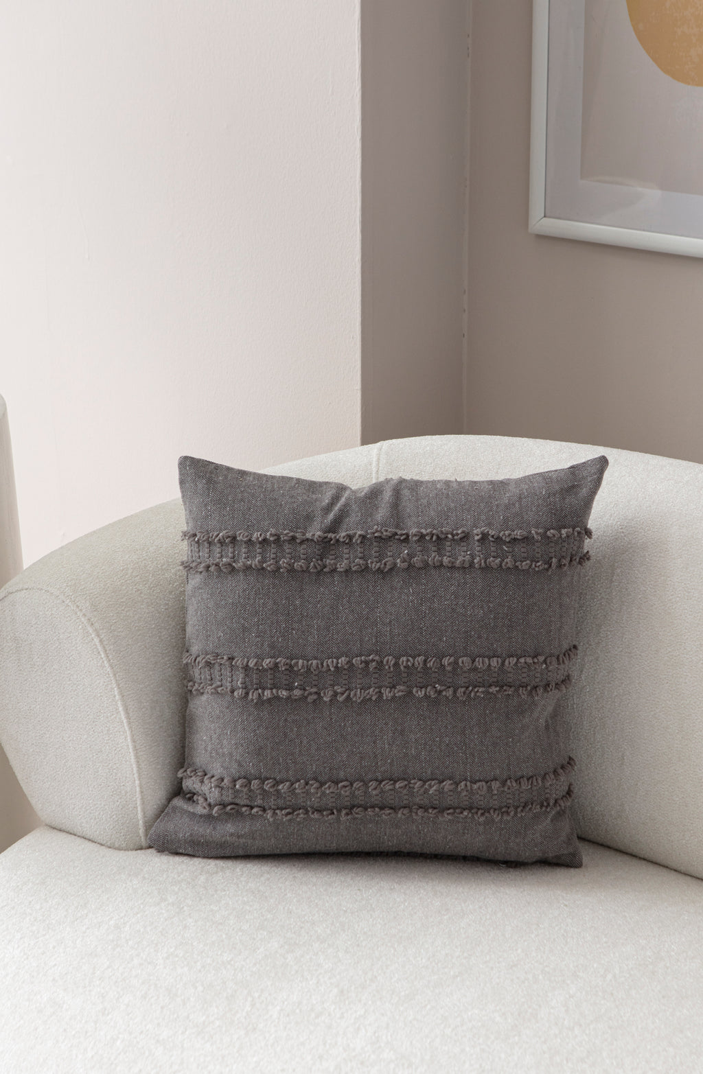 Kedi Merdiveni Puantiyeli Kırlent Kılıfı - Puantiye Dokulu Dekoratif Yastık