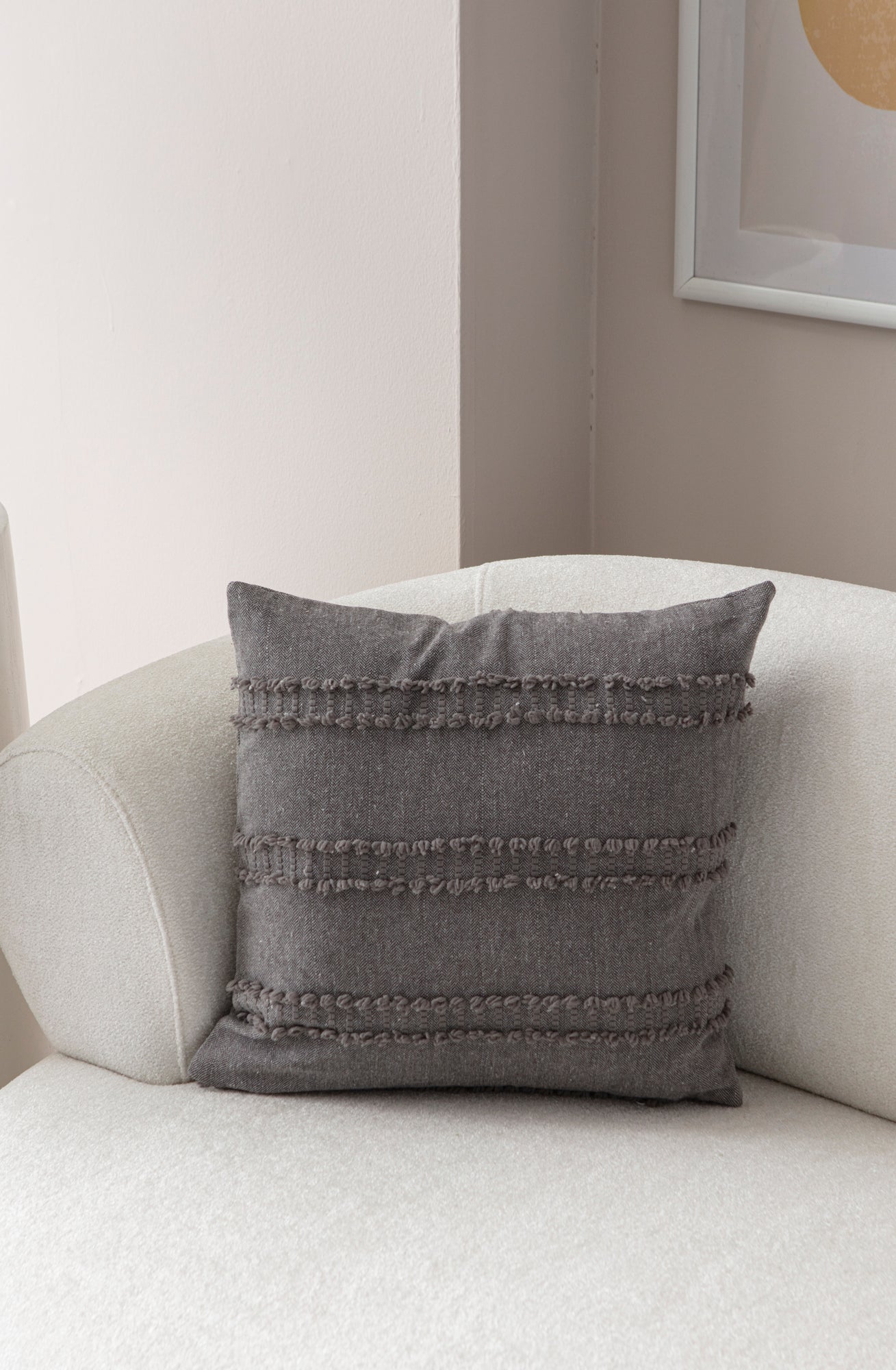 Kedi Merdiveni Puantiyeli Kırlent Kılıfı - Puantiye Dokulu Dekoratif Yastık