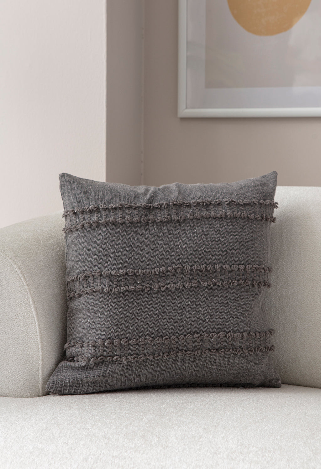 Kedi Merdiveni Puantiyeli Kırlent Kılıfı - Puantiye Dokulu Dekoratif Yastık