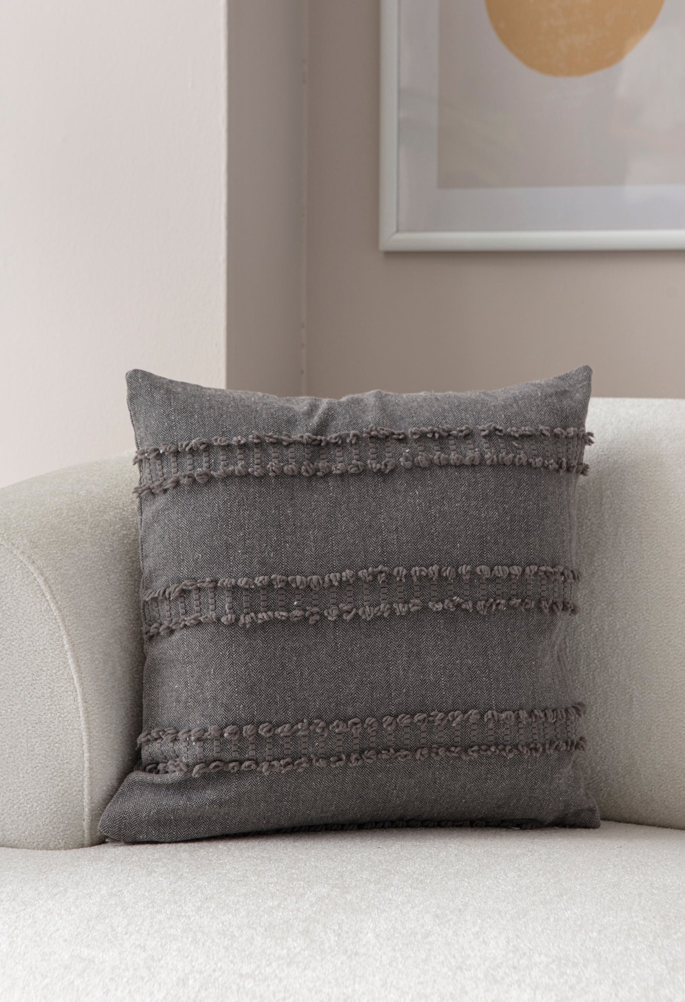 Kedi Merdiveni Puantiyeli Kırlent Kılıfı - Puantiye Dokulu Dekoratif Yastık