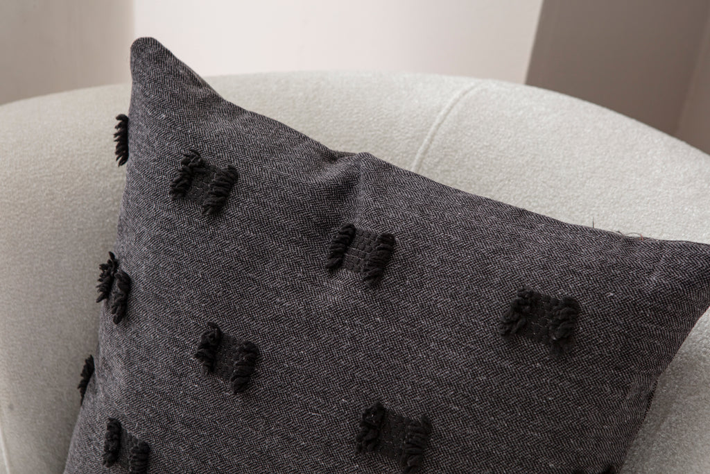 Fiyonk Puantiyeli Kırlent Kılıfı - Puantiye Dokulu Dekoratif Yastık