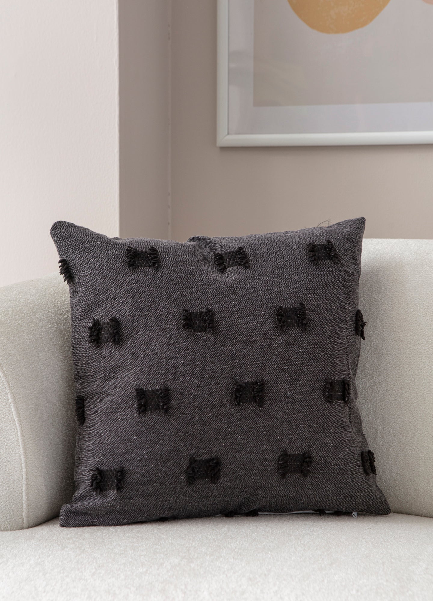 Fiyonk Puantiyeli Kırlent Kılıfı - Puantiye Dokulu Dekoratif Yastık