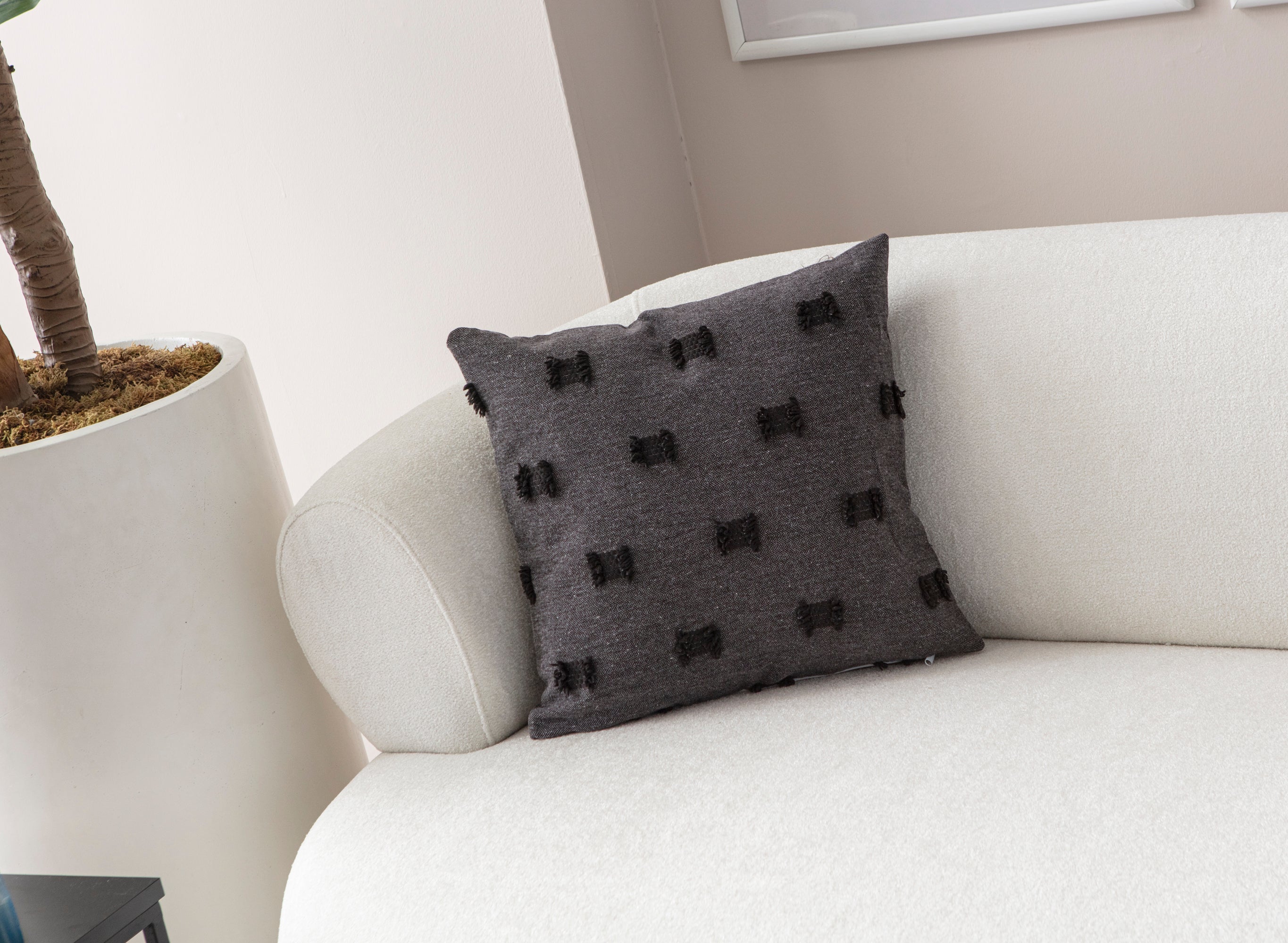 Fiyonk Puantiyeli Kırlent Kılıfı - Puantiye Dokulu Dekoratif Yastık