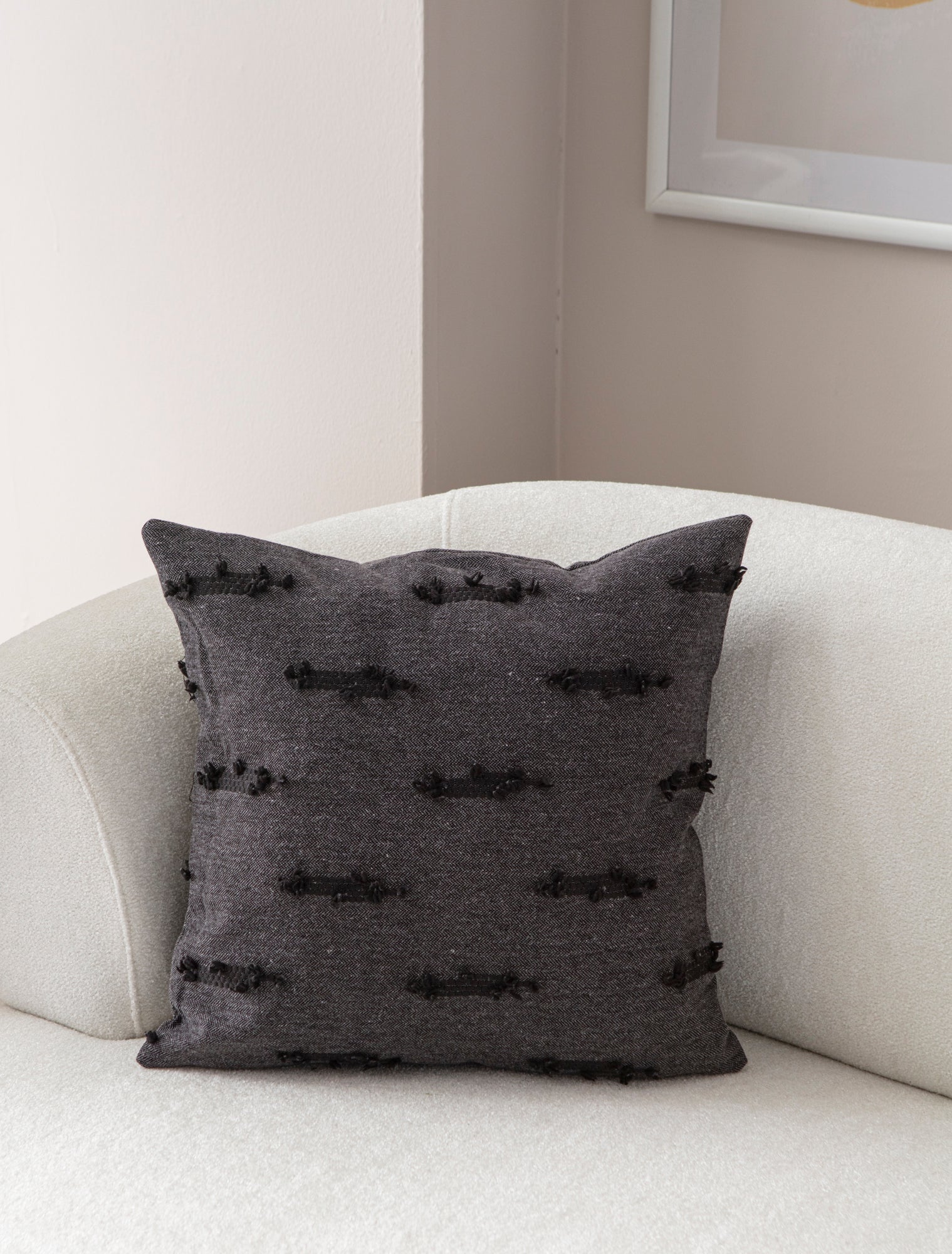 Petek Puantiyeli Kırlent Kılıfı - Puantiye Dokulu Dekoratif Yastık