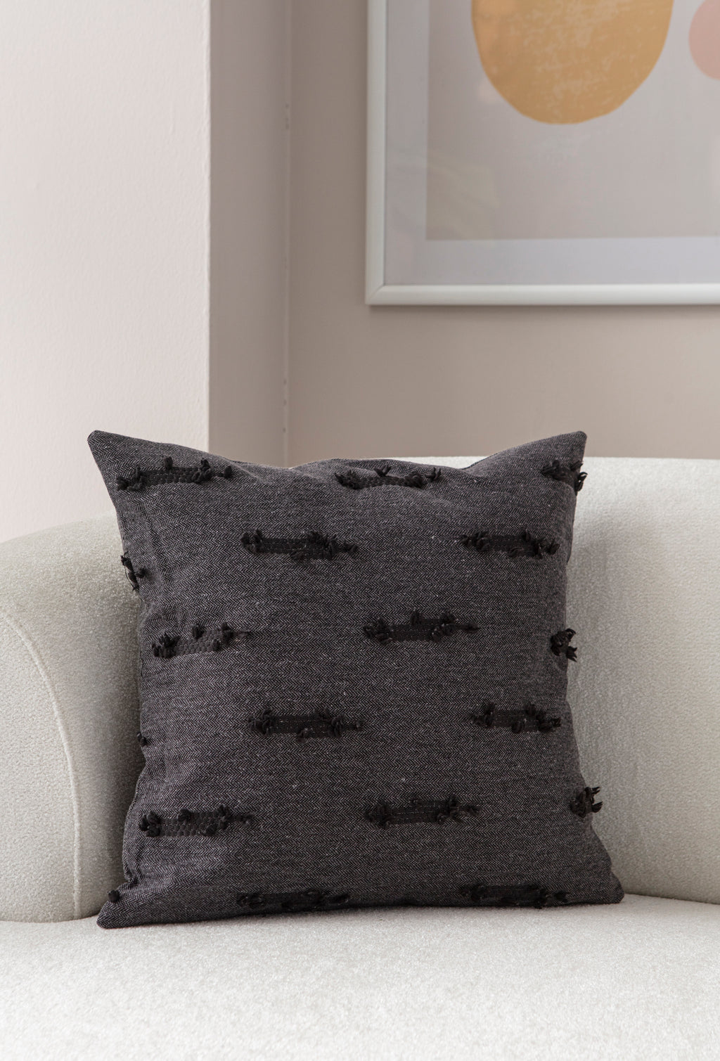 Petek Puantiyeli Kırlent Kılıfı - Puantiye Dokulu Dekoratif Yastık