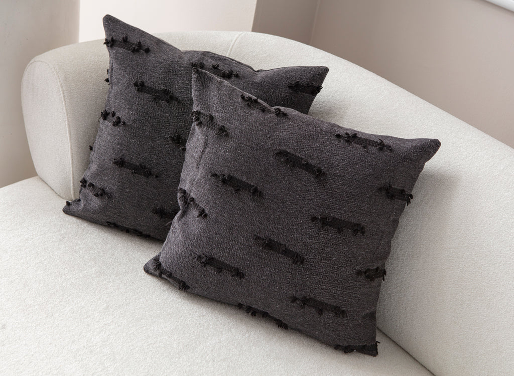 Petek Puantiyeli Kırlent Kılıfı - Puantiye Dokulu Dekoratif Yastık