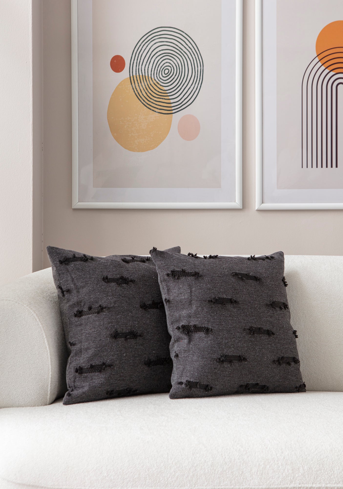 Petek Puantiyeli Kırlent Kılıfı - Puantiye Dokulu Dekoratif Yastık