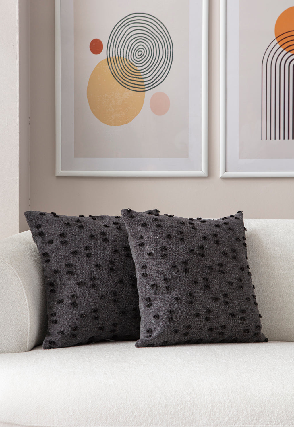 Puantiye çiçeği Kırlent Kılıfı - Puantiye Dokulu Dekoratif Yastık