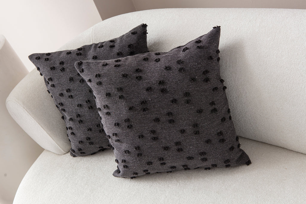 Puantiye çiçeği Kırlent Kılıfı - Puantiye Dokulu Dekoratif Yastık