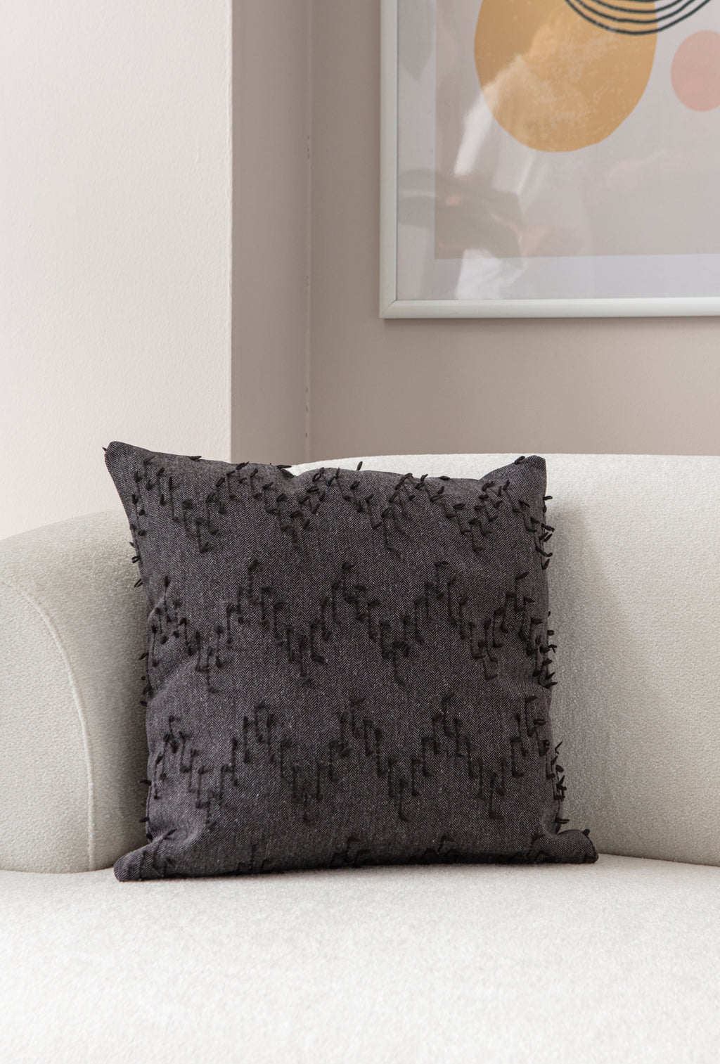 ZikZak Puantiyeli Kırlent Kılıfı - Puantiye Dokulu Dekoratif Yastık