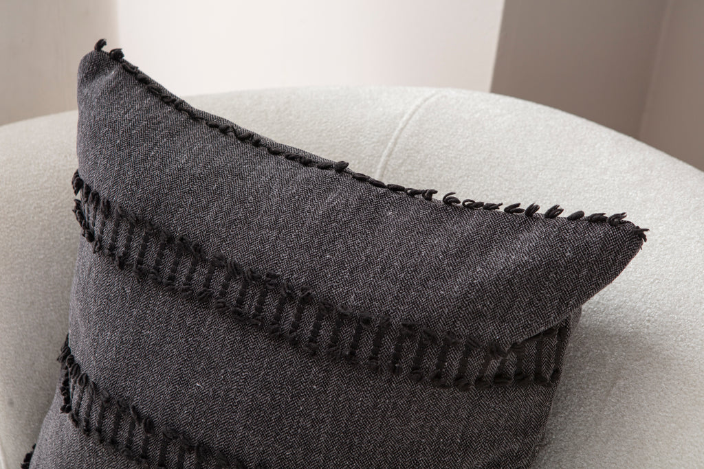 Kedi Merdiveni Puantiyeli Kırlent Kılıfı - Puantiye Dokulu Dekoratif Yastık