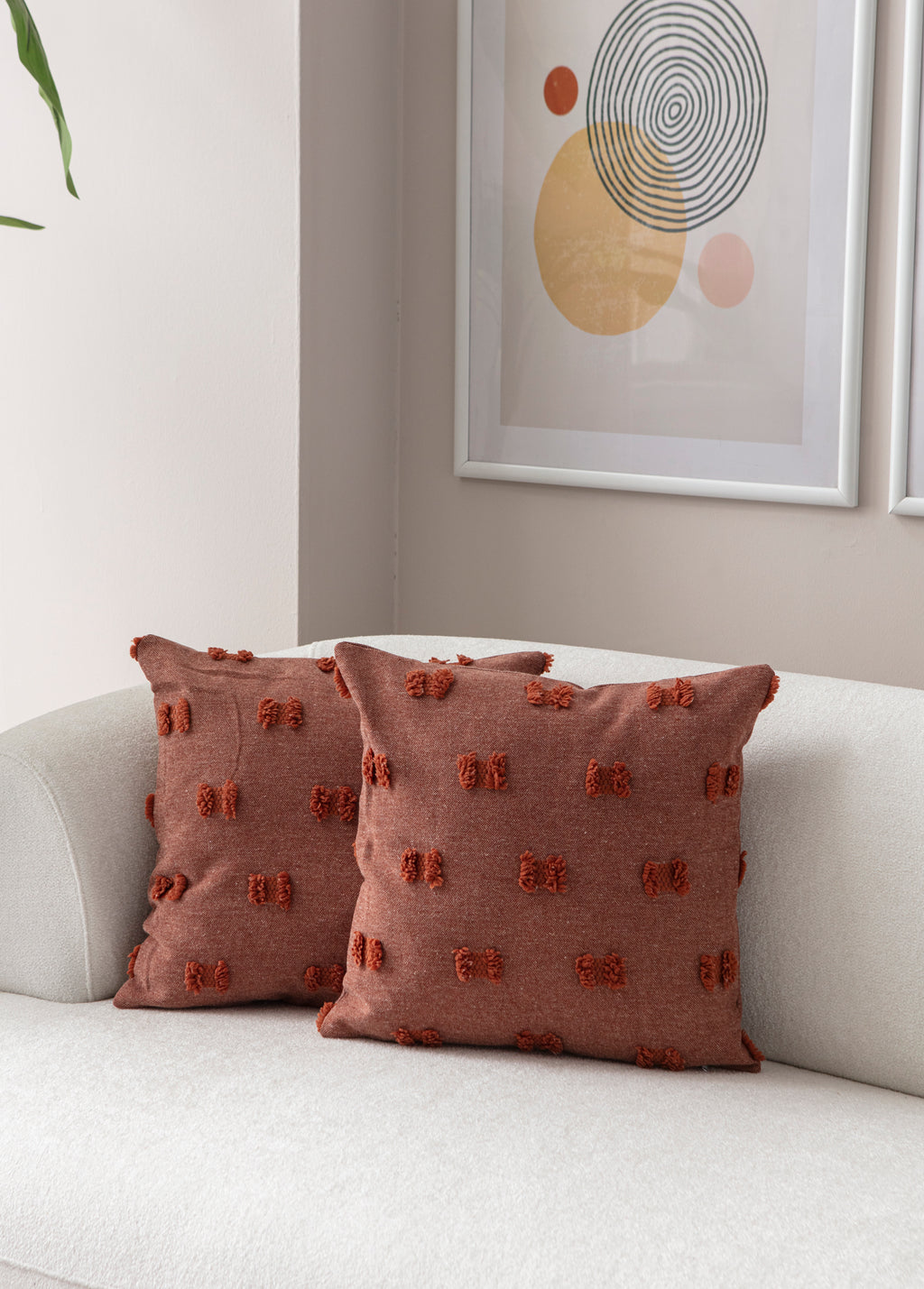 Fiyonk Puantiyeli Kırlent Kılıfı - Puantiye Dokulu Dekoratif Yastık