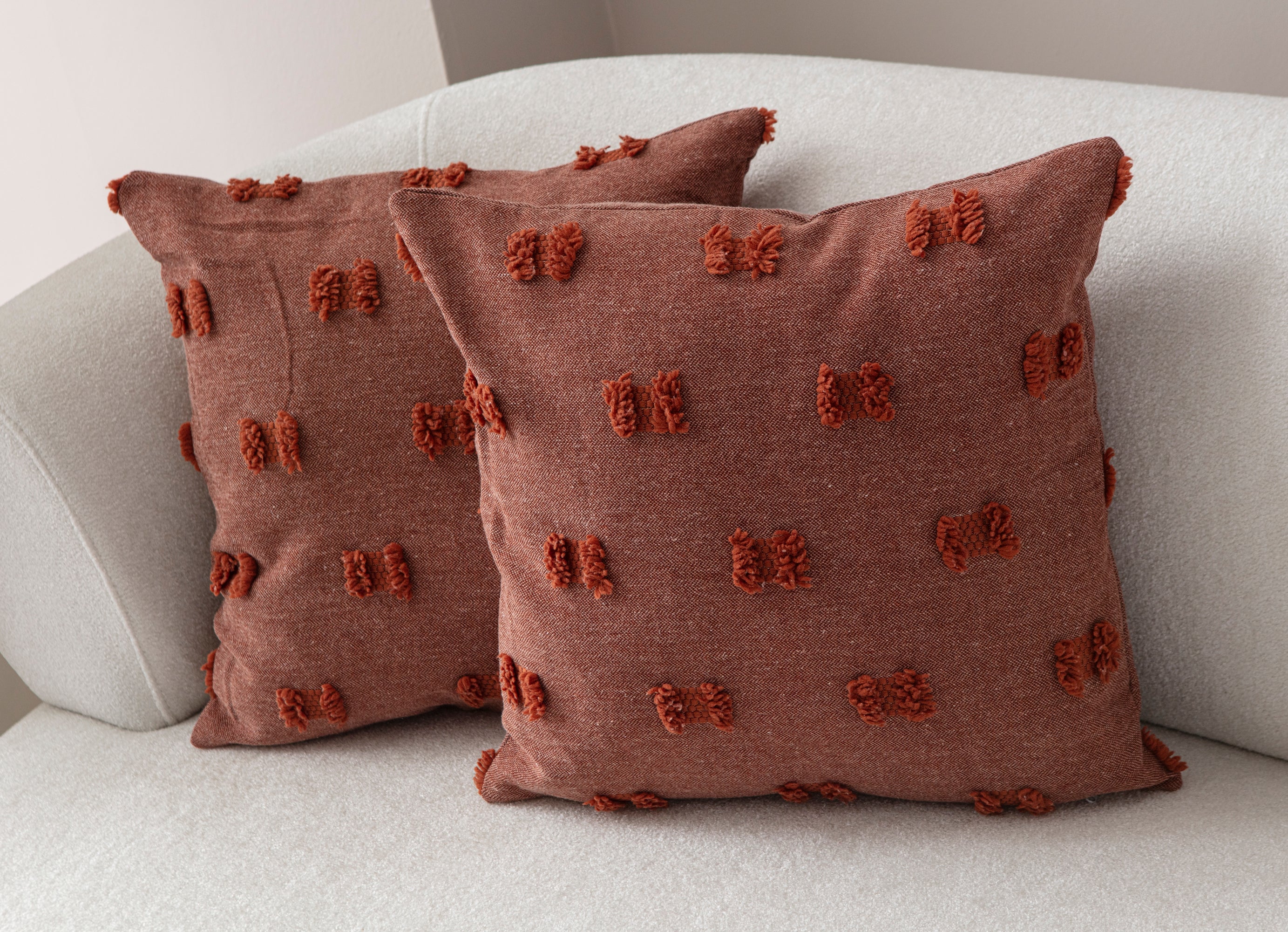 Fiyonk Puantiyeli Kırlent Kılıfı - Puantiye Dokulu Dekoratif Yastık