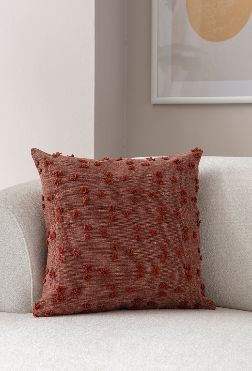 Puantiye çiçeği Kırlent Kılıfı - Puantiye Dokulu Dekoratif Yastık