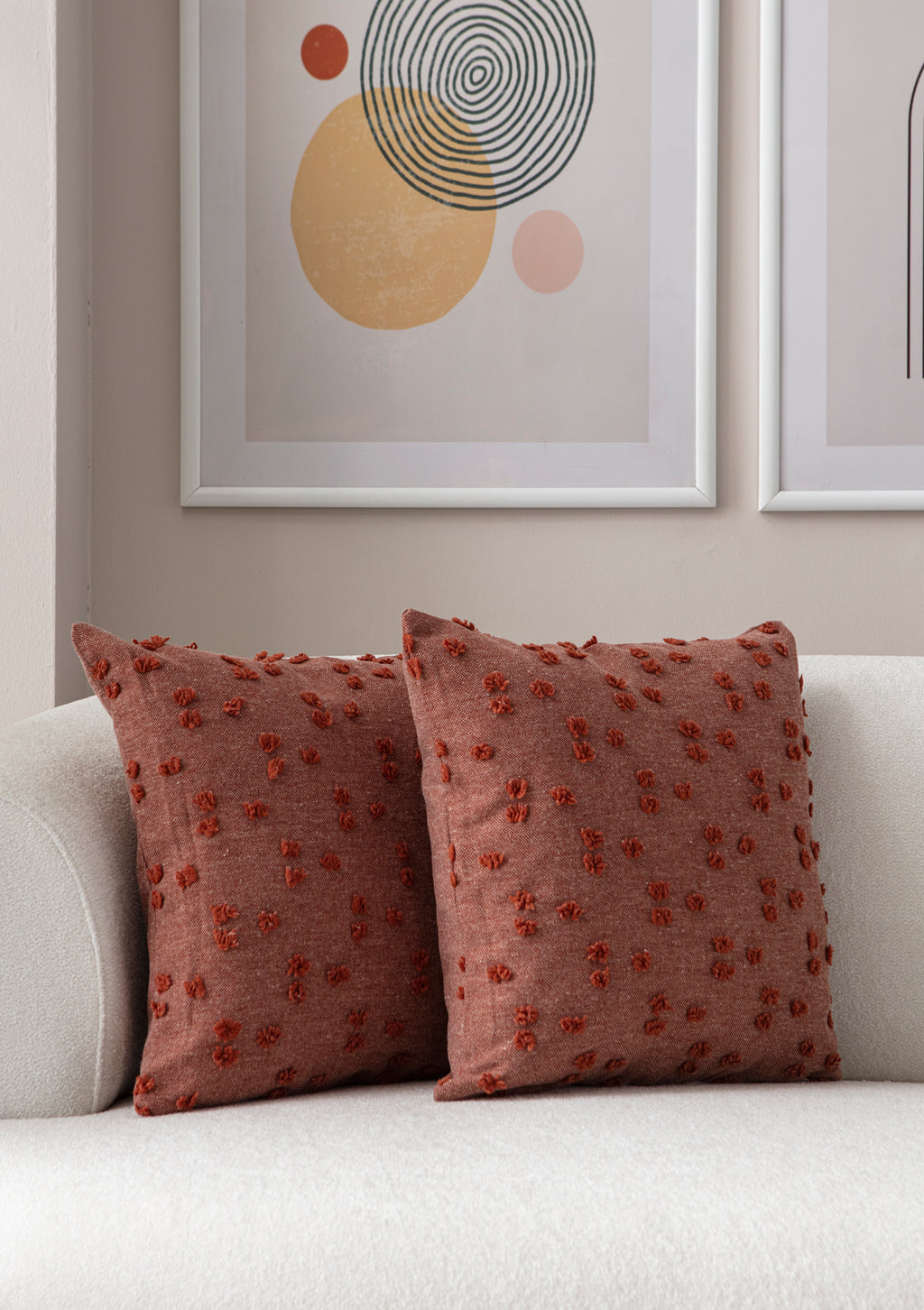 Puantiye çiçeği Kırlent Kılıfı - Puantiye Dokulu Dekoratif Yastık