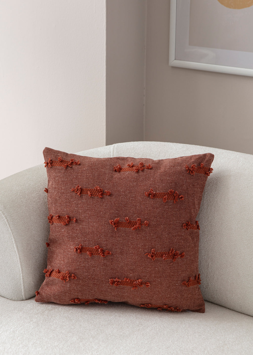 Petek Puantiyeli Kırlent Kılıfı - Puantiye Dokulu Dekoratif Yastık