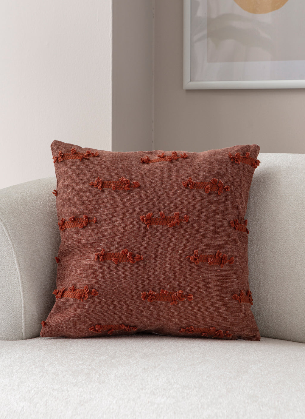 Petek Puantiyeli Kırlent Kılıfı - Puantiye Dokulu Dekoratif Yastık