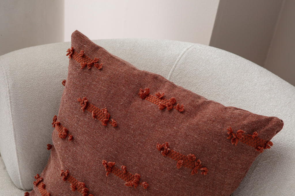 Petek Puantiyeli Kırlent Kılıfı - Puantiye Dokulu Dekoratif Yastık