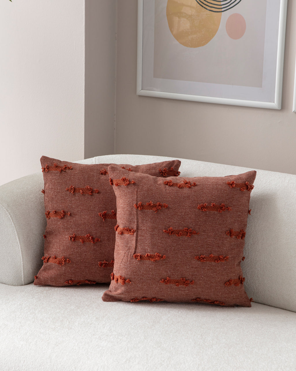 Petek Puantiyeli Kırlent Kılıfı - Puantiye Dokulu Dekoratif Yastık