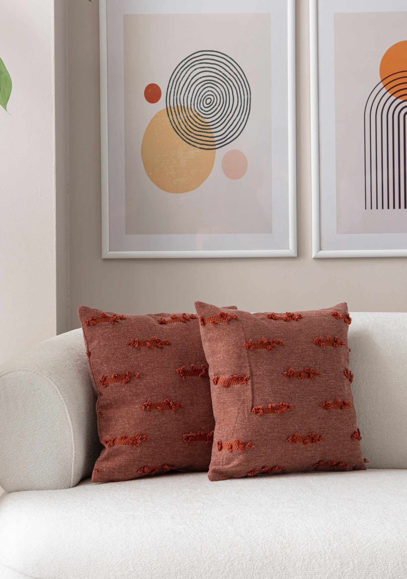 Petek Puantiyeli Kırlent Kılıfı - Puantiye Dokulu Dekoratif Yastık