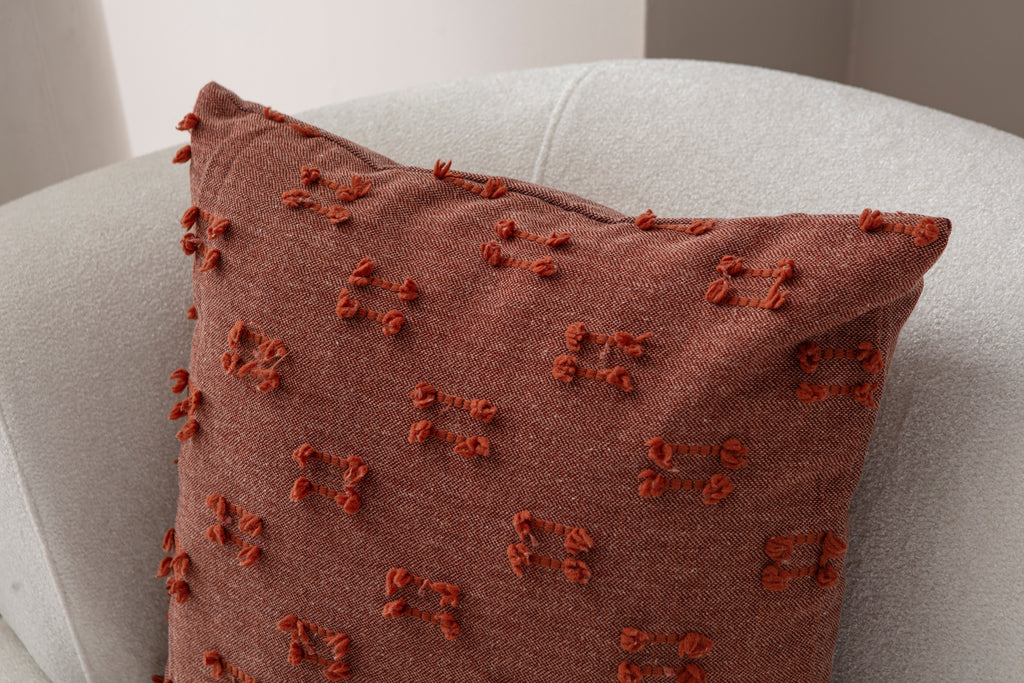 İkili Şerit Puantiyeli Kırlent Kılıfı - Puantiye Dokulu Dekoratif Yastık