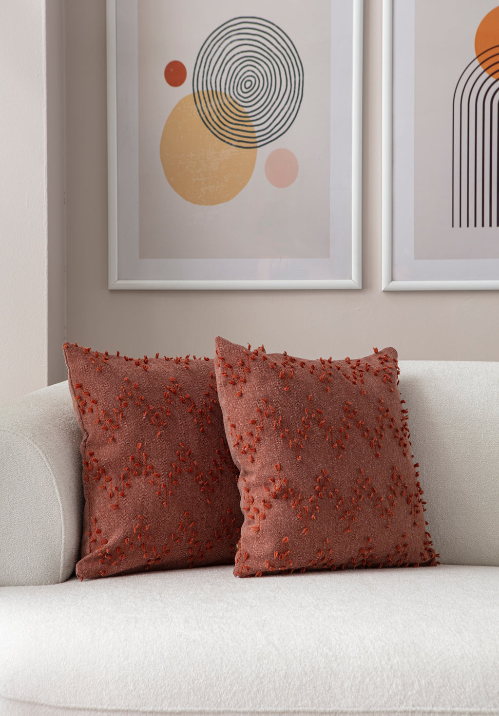 ZikZak Puantiyeli Kırlent Kılıfı - Puantiye Dokulu Dekoratif Yastık