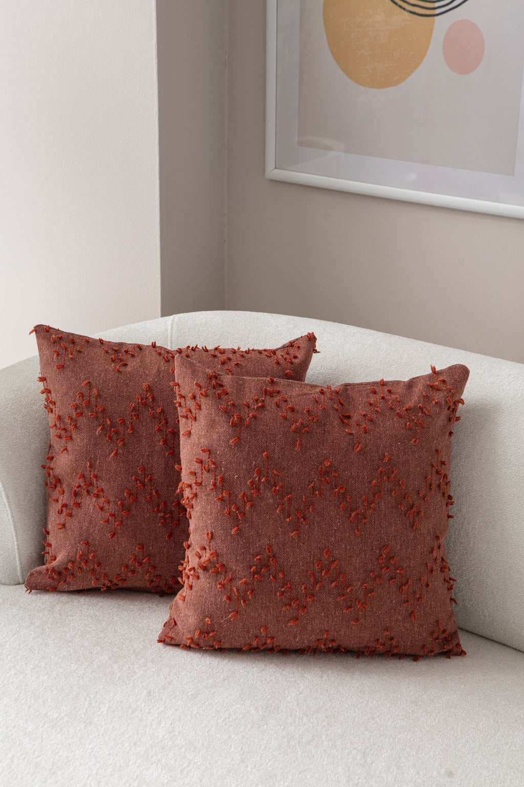 ZikZak Puantiyeli Kırlent Kılıfı - Puantiye Dokulu Dekoratif Yastık