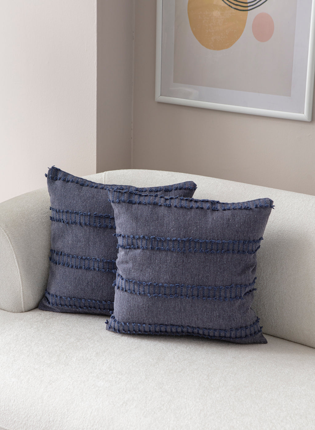 Kedi Merdiveni Puantiyeli Kırlent Kılıfı - Puantiye Dokulu Dekoratif Yastık