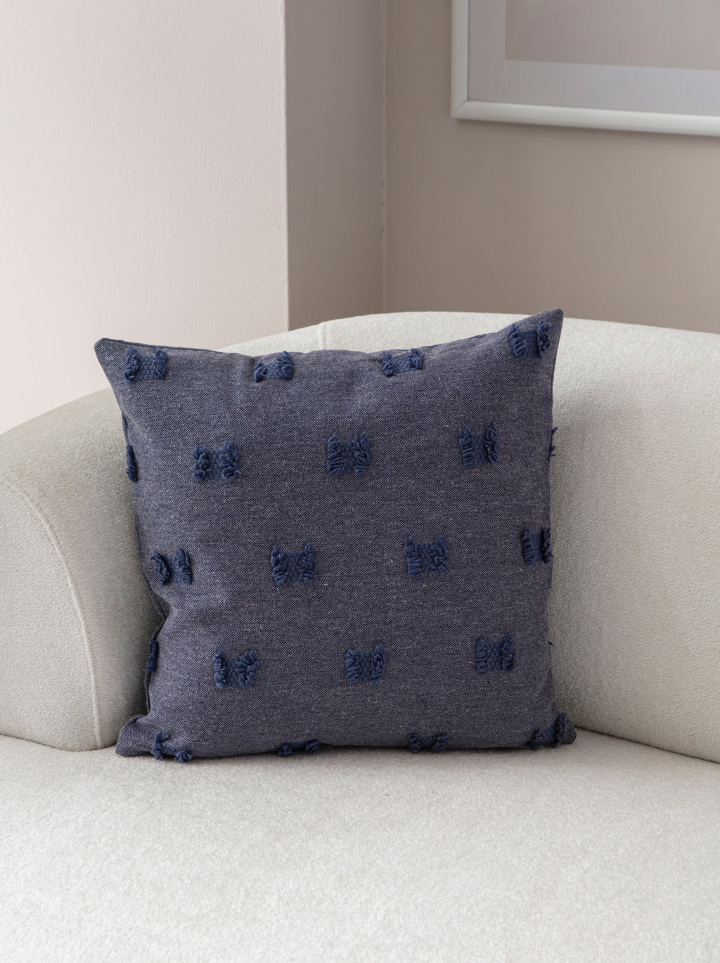 Fiyonk Puantiyeli Kırlent Kılıfı - Puantiye Dokulu Dekoratif Yastık