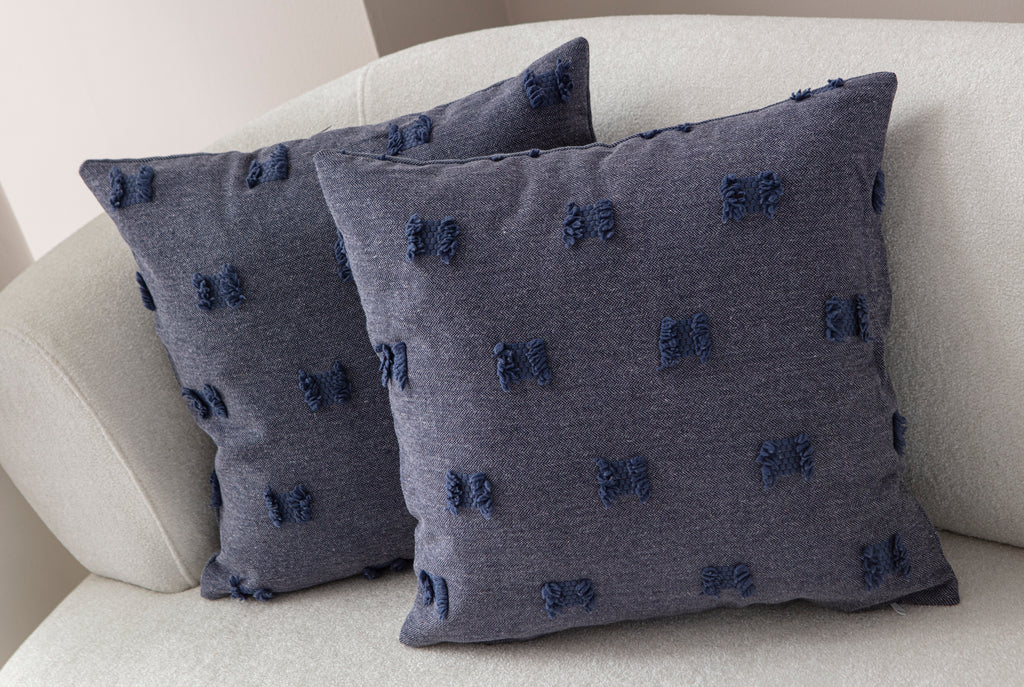 Fiyonk Puantiyeli Kırlent Kılıfı - Puantiye Dokulu Dekoratif Yastık