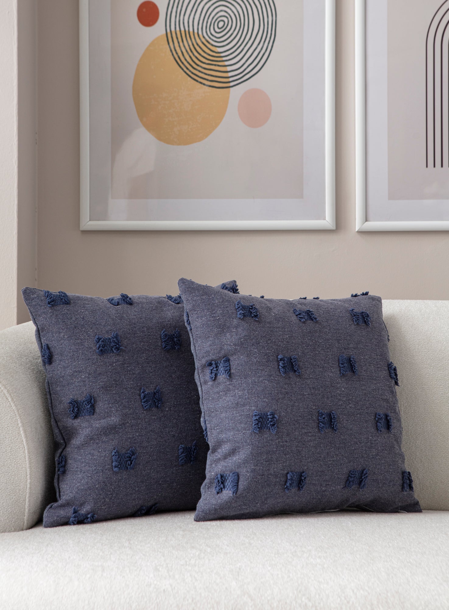 Fiyonk Puantiyeli Kırlent Kılıfı - Puantiye Dokulu Dekoratif Yastık