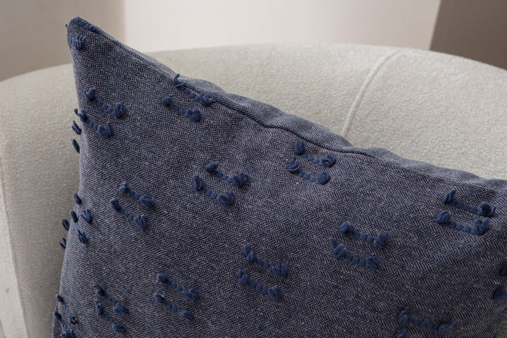 İkili Şerit Puantiyeli Kırlent Kılıfı - Puantiye Dokulu Dekoratif Yastık