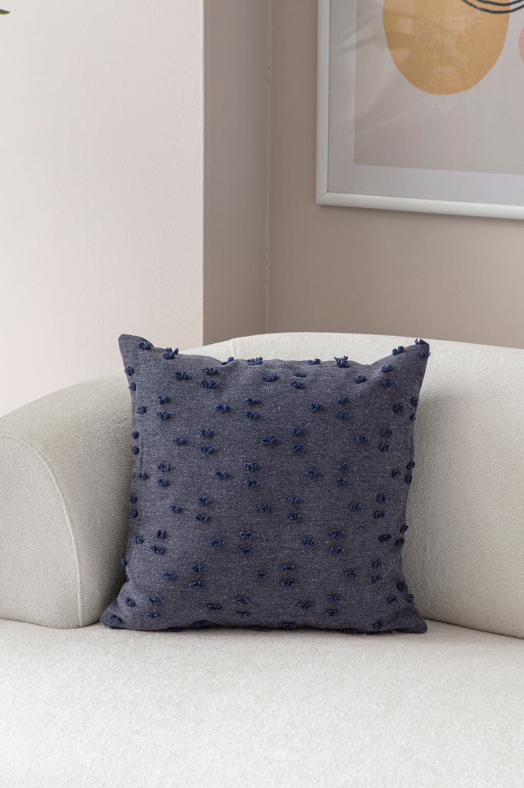 Puantiye çiçeği Kırlent Kılıfı - Puantiye Dokulu Dekoratif Yastık