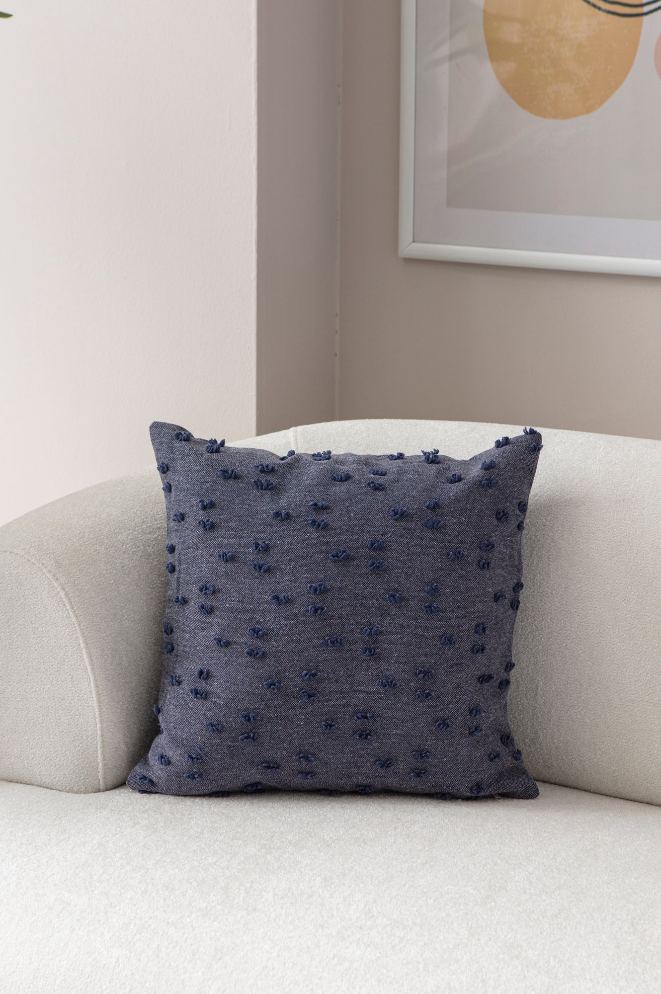 Puantiye çiçeği Kırlent Kılıfı - Puantiye Dokulu Dekoratif Yastık