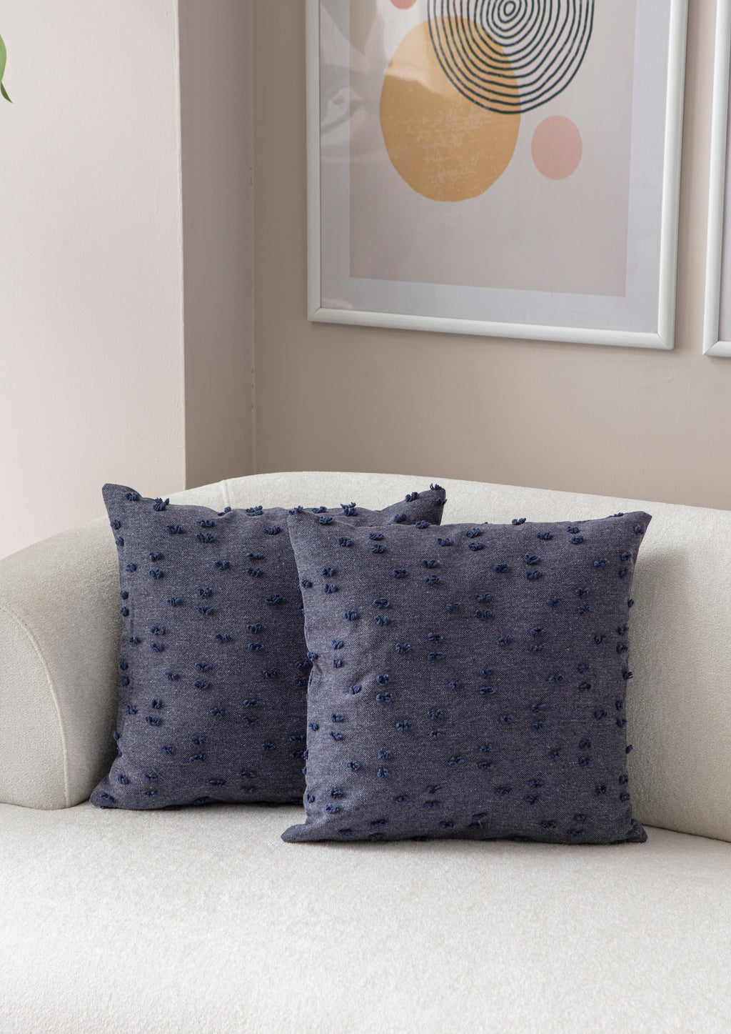 Puantiye çiçeği Kırlent Kılıfı - Puantiye Dokulu Dekoratif Yastık