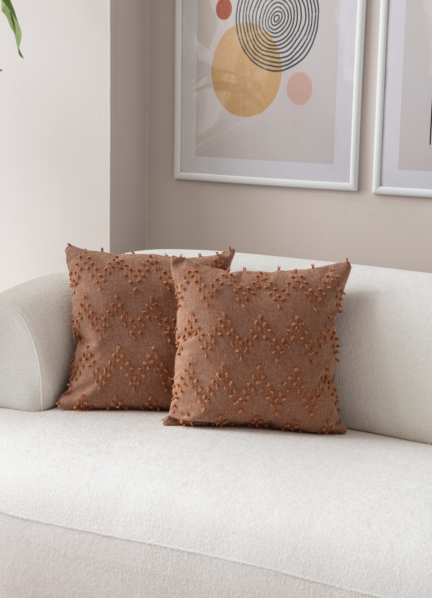 ZikZak Puantiyeli Kırlent Kılıfı - Puantiye Dokulu Dekoratif Yastık