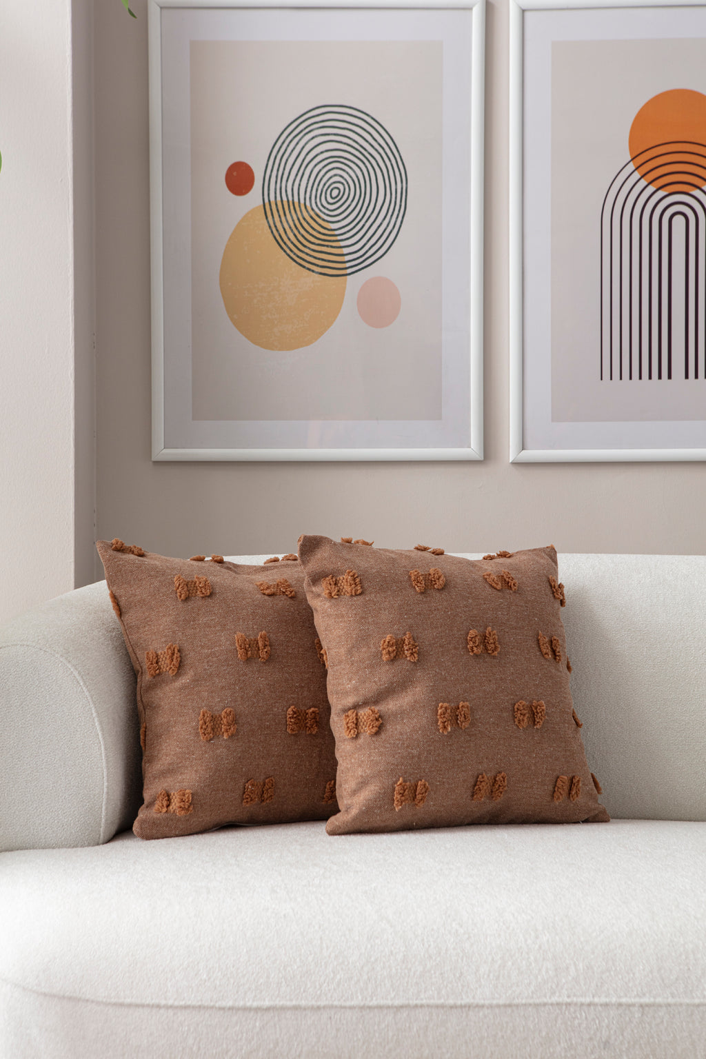 Fiyonk Puantiyeli Kırlent Kılıfı - Puantiye Dokulu Dekoratif Yastık