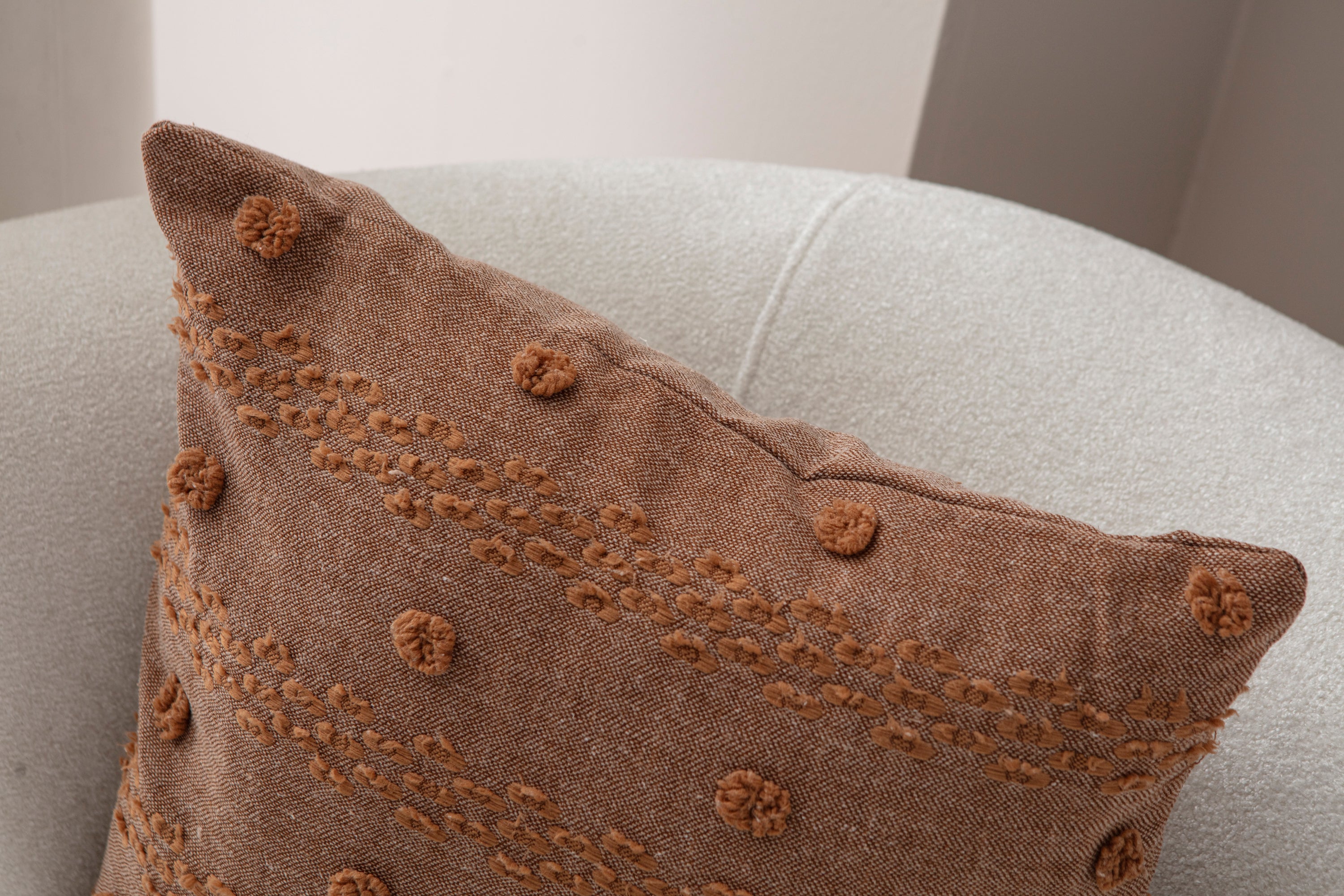 Şerit Puantiyeli Kırlent Kılıfı - Puantiye Dokulu Dekoratif Yastık