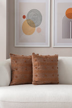 Şerit Puantiyeli Kırlent Kılıfı - Puantiye Dokulu Dekoratif Yastık