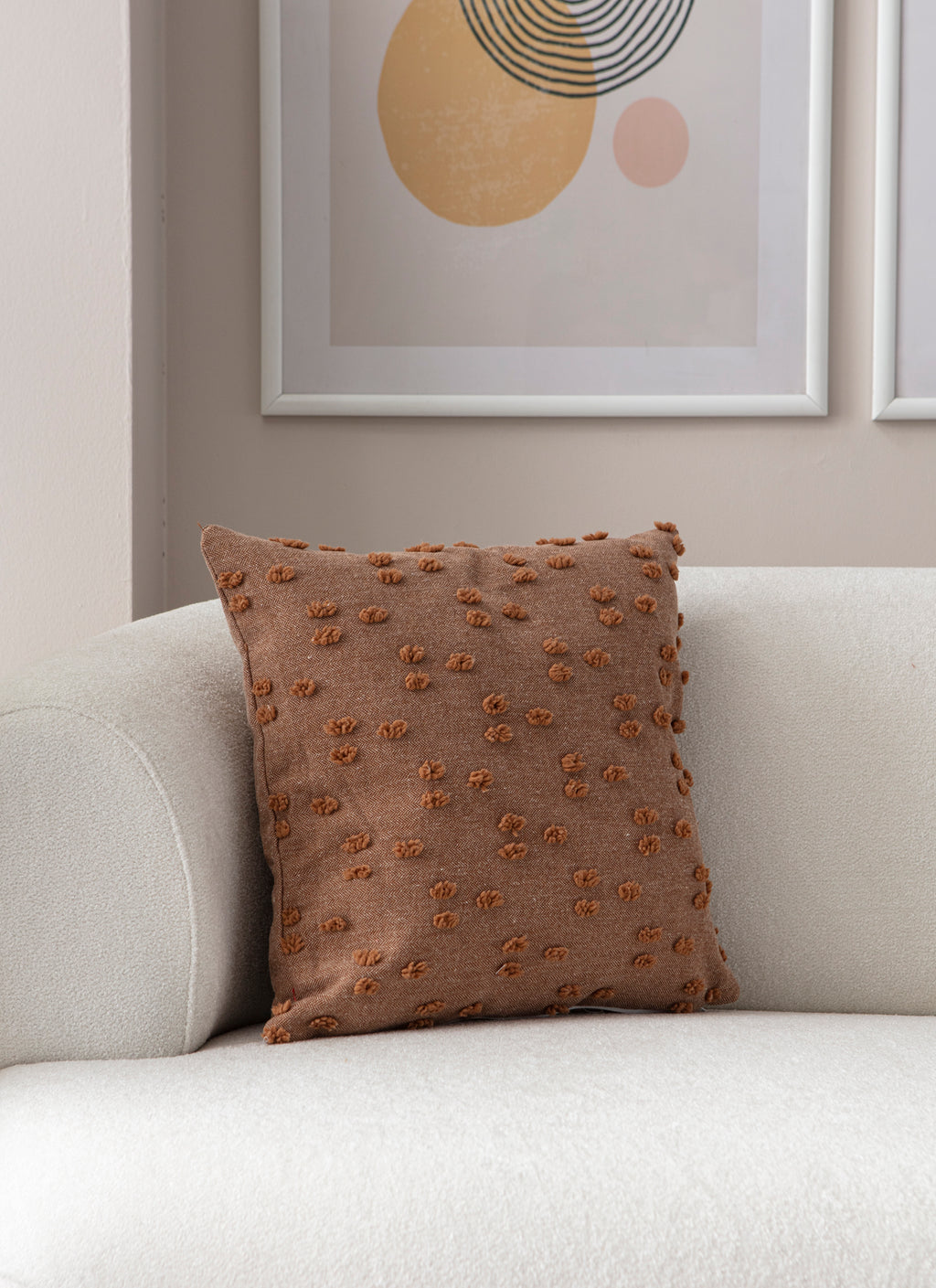 Puantiye çiçeği Kırlent Kılıfı - Puantiye Dokulu Dekoratif Yastık