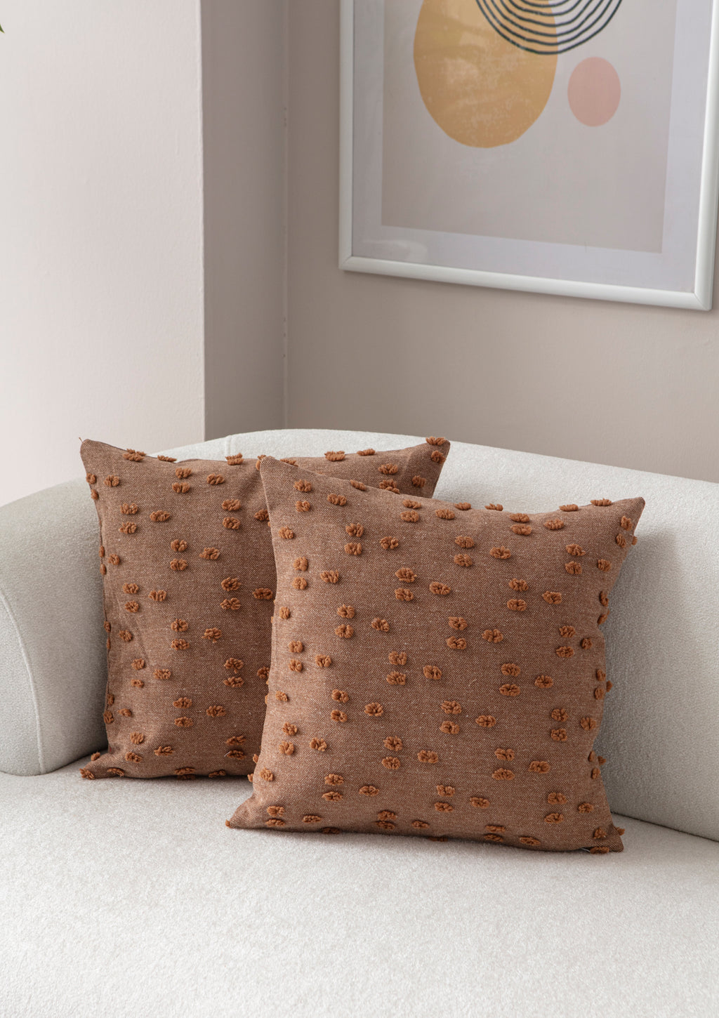 Puantiye çiçeği Kırlent Kılıfı - Puantiye Dokulu Dekoratif Yastık