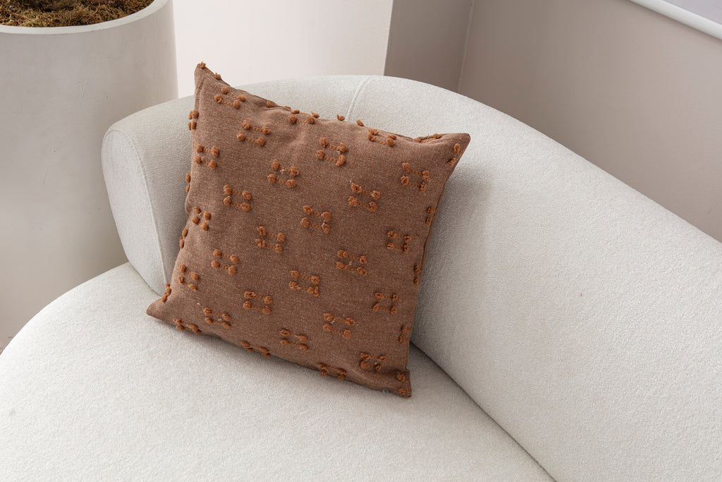 İkili Şerit Puantiyeli Kırlent Kılıfı - Puantiye Dokulu Dekoratif Yastık