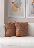 İkili Şerit Puantiyeli Kırlent Kılıfı - Puantiye Dokulu Dekoratif Yastık