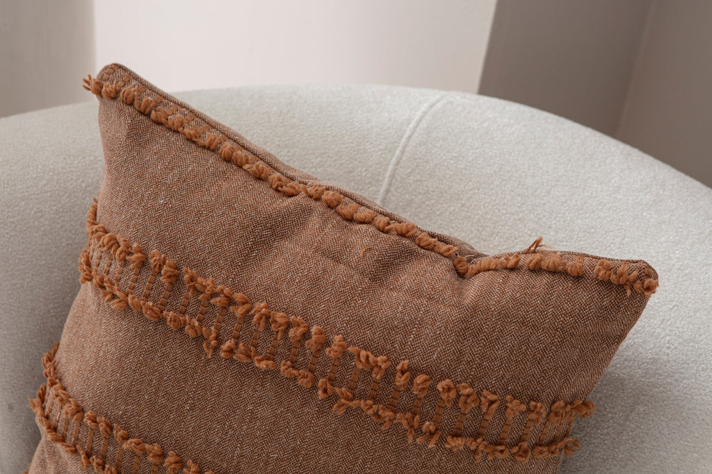 Kedi Merdiveni Puantiyeli Kırlent Kılıfı - Puantiye Dokulu Dekoratif Yastık