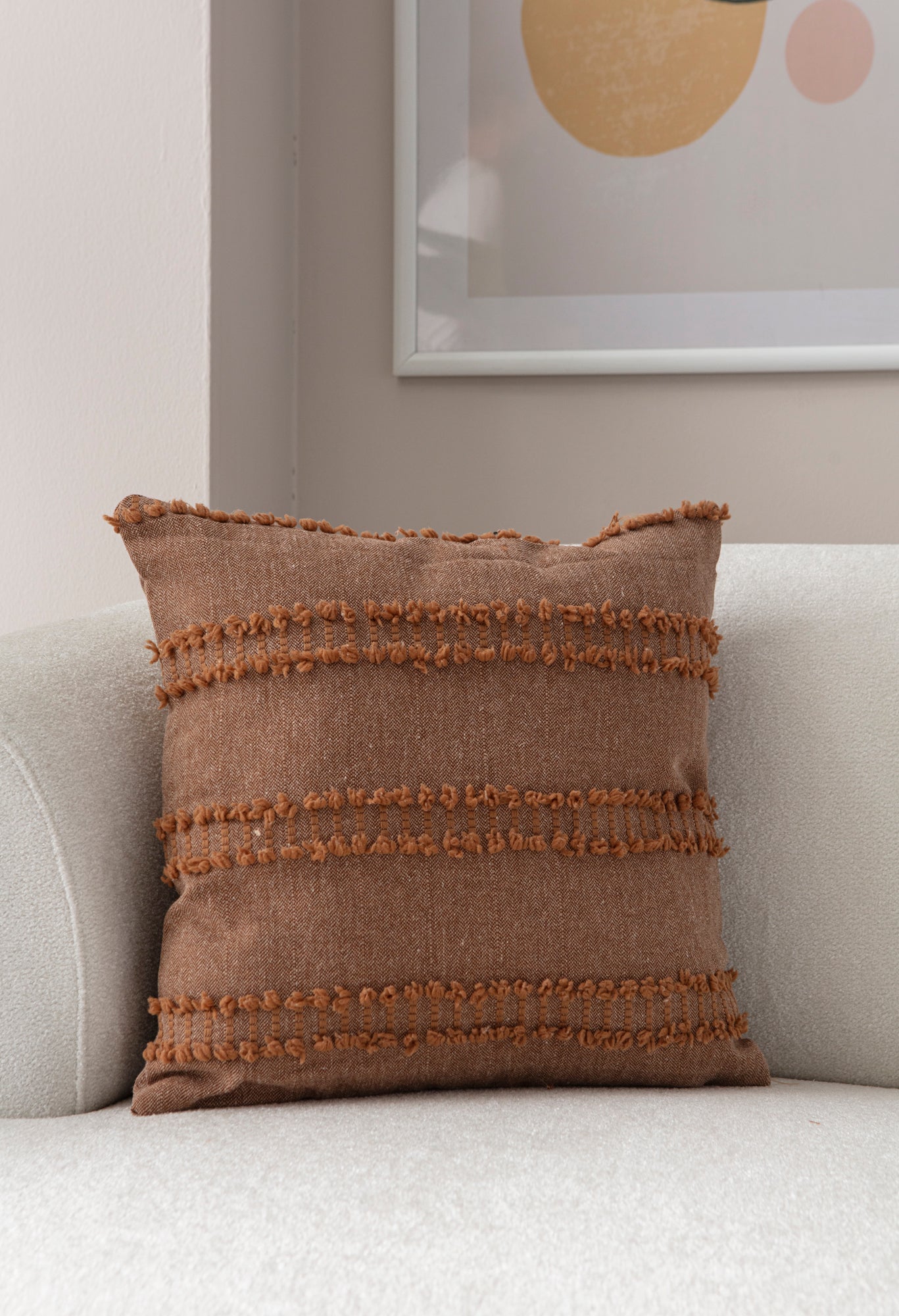 Kedi Merdiveni Puantiyeli Kırlent Kılıfı - Puantiye Dokulu Dekoratif Yastık