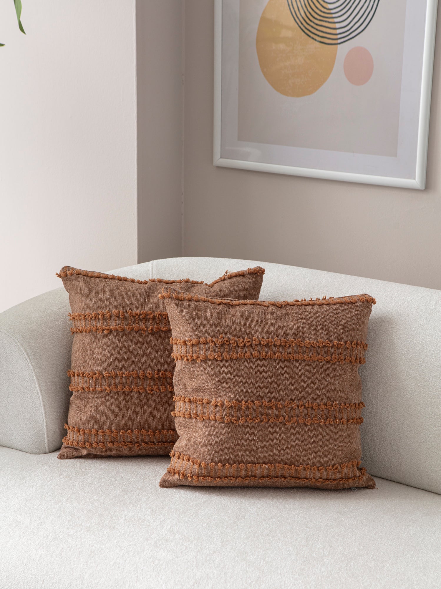 Kedi Merdiveni Puantiyeli Kırlent Kılıfı - Puantiye Dokulu Dekoratif Yastık